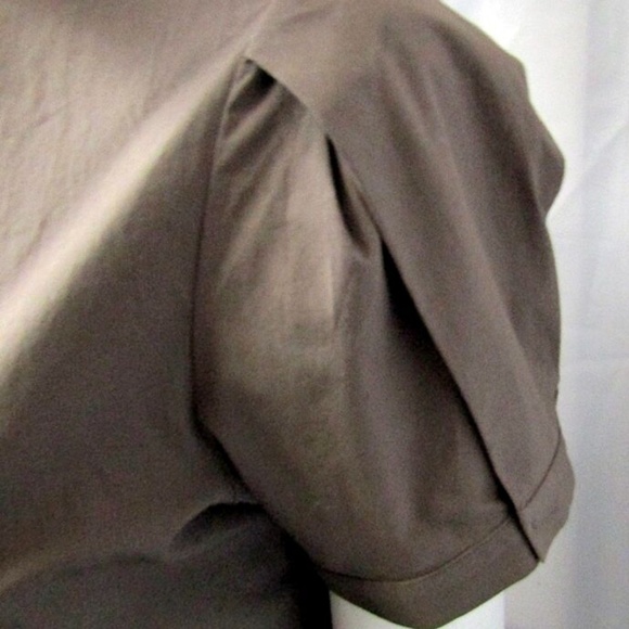 PIAZZA SEMPIONE BLOUSE BROWN SHORT SLEEVE 42 6 - Picture 3 of 7